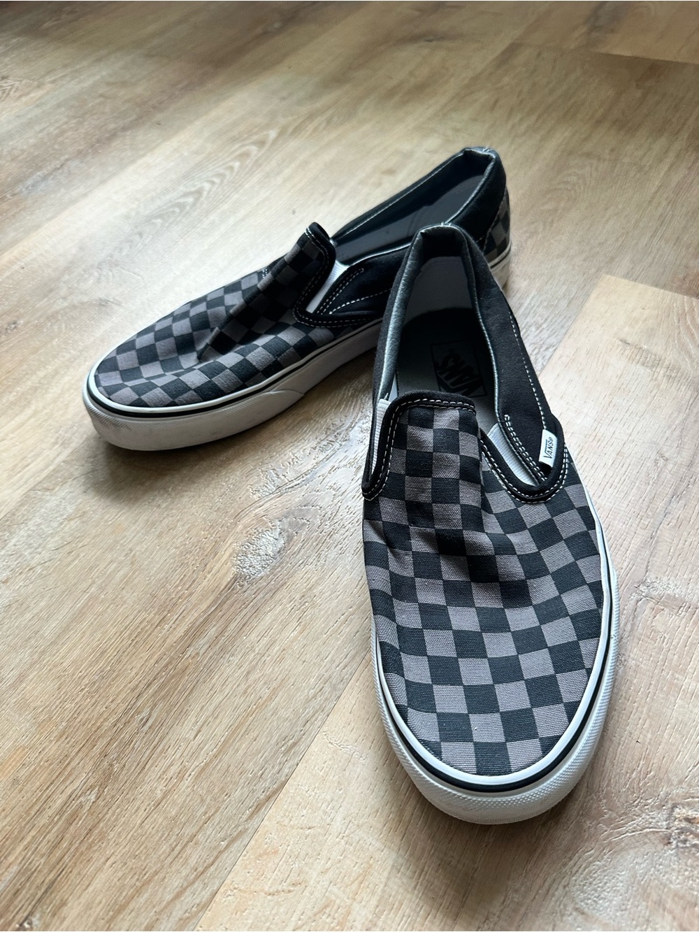 Vans Checkerboard Slip-On Loafers - Black & Gray